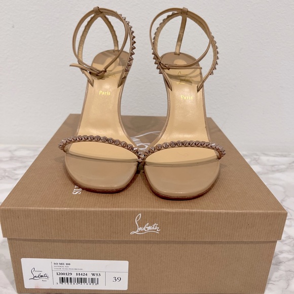 Christian Louboutin Shoes - Christian Louboutin So Me 100mm in Nude Leather